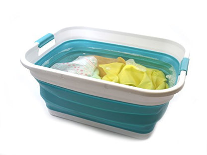 SAMMART 41L (10.8 gallon) Collapsible Plastic Laundry Basket - Foldable Pop Up Storage Container/Organizer - Portable Washing Tub - Space Saving