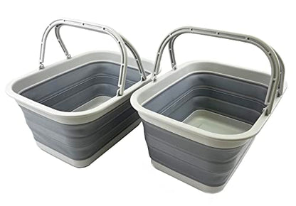 SAMMART SAMMART 12L (3.17Gallon) Collapsible Tub with Handle - Portable Outdoor Picnic Basket/Crater - Foldable Shopping Bag - Space Saving Storage Container