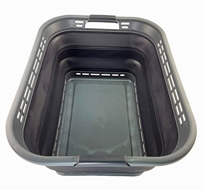 SAMMART 42L (11 gallons) Collapsible Plastic Laundry Hamper/Basket - Foldable Storage Container/Organizer - Portable Laundry Basket - Easy Storage Space Saving
