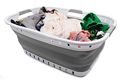 SAMMART 44L (11.62 gallons) Collapsible Plastic Laundry Basket - Foldable Laundry Hamper-Portable Storage Container/Organizer - Pop Up Saving