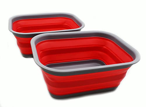SAMMART 15L (3.9 gallons) Collapsible Plastic Washing Tub - Portable Outdoor Picnic Tub/Storage Container - Foldable Washing Tub - Space Saving Outdoor