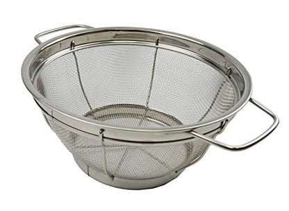 SAMMART Stainless Steel Mesh Colander with Handle - Strainer for Pasta, Noodle and Fruits