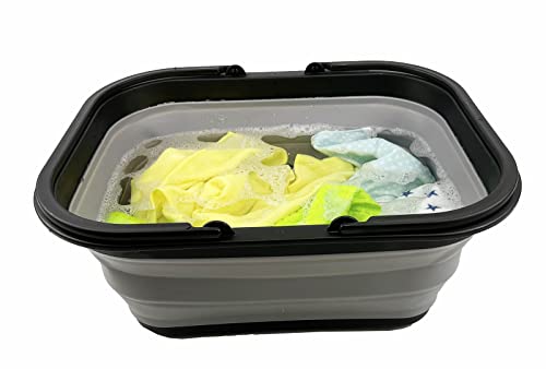 SAMMART 15L (4 Gallon) Collapsible Basket with Handle - Portable Outdoor Picnic Basket/Crater - Foldable Shopping Bag - Space Saving Storage Container